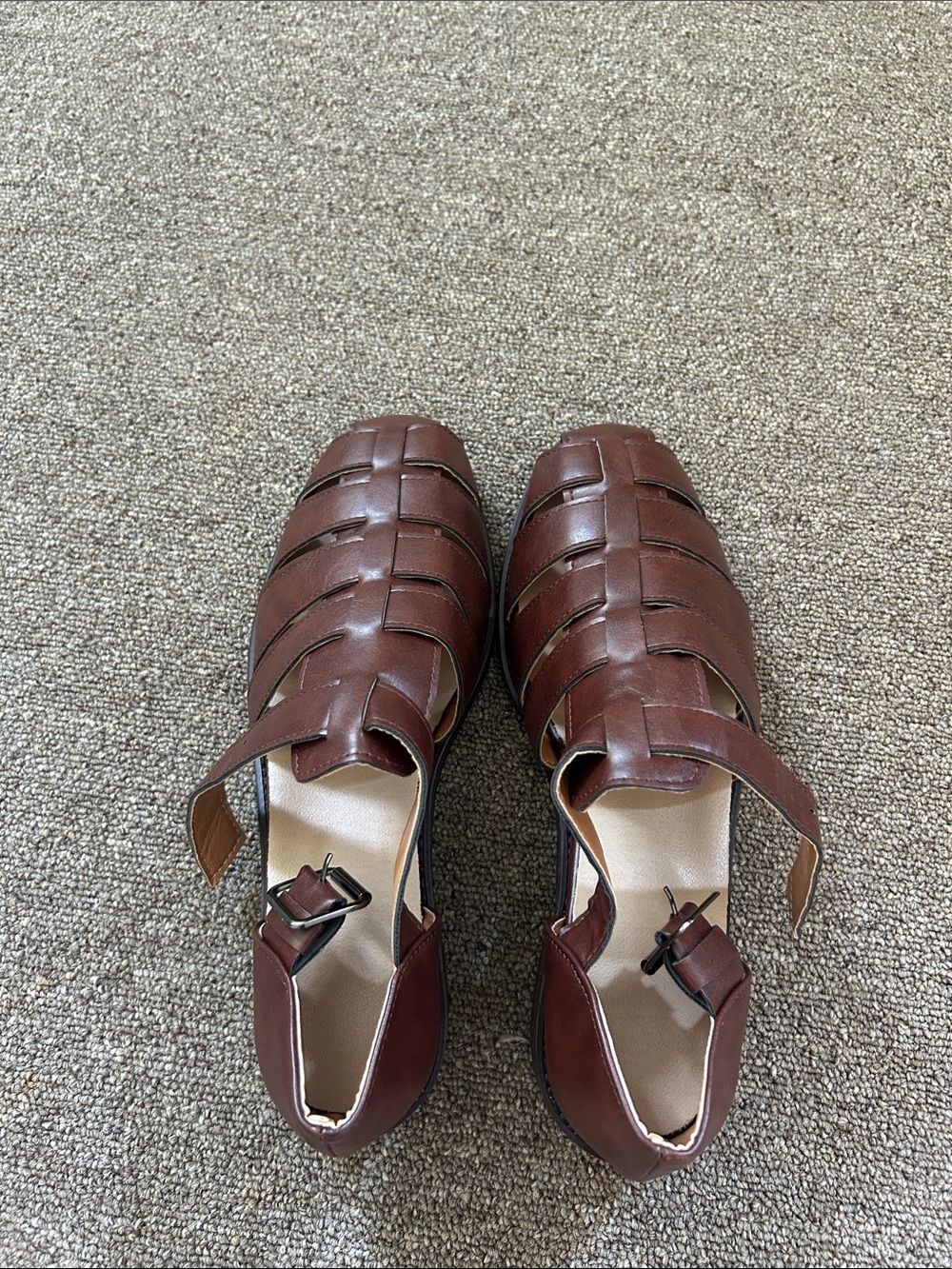 Men's Brown Leather Fisherman Sandals